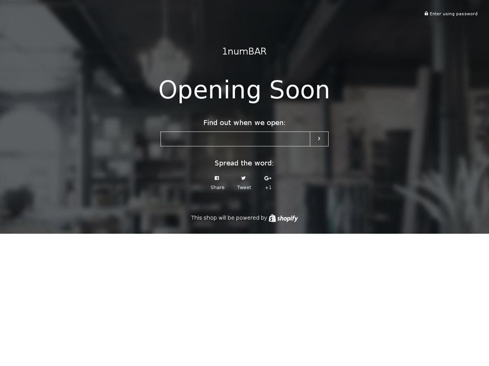 1numbar.com shopify website screenshot