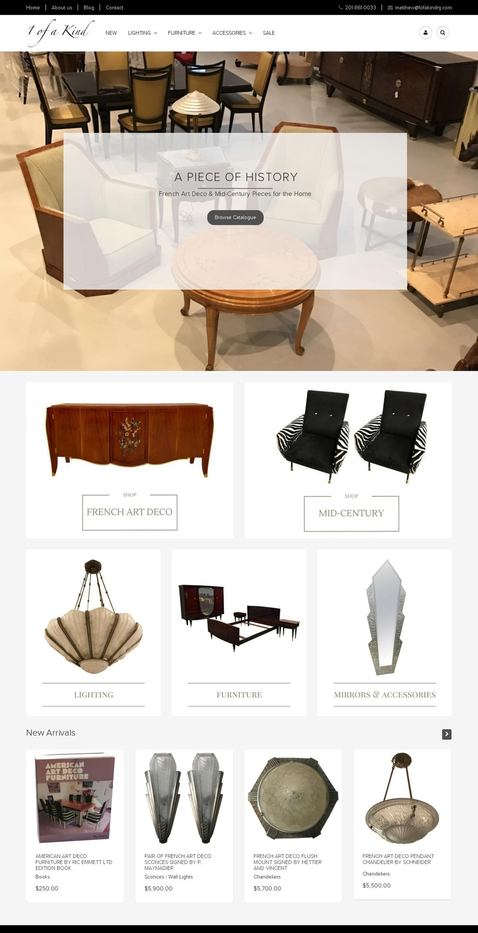 1ofakindnj.com shopify website screenshot