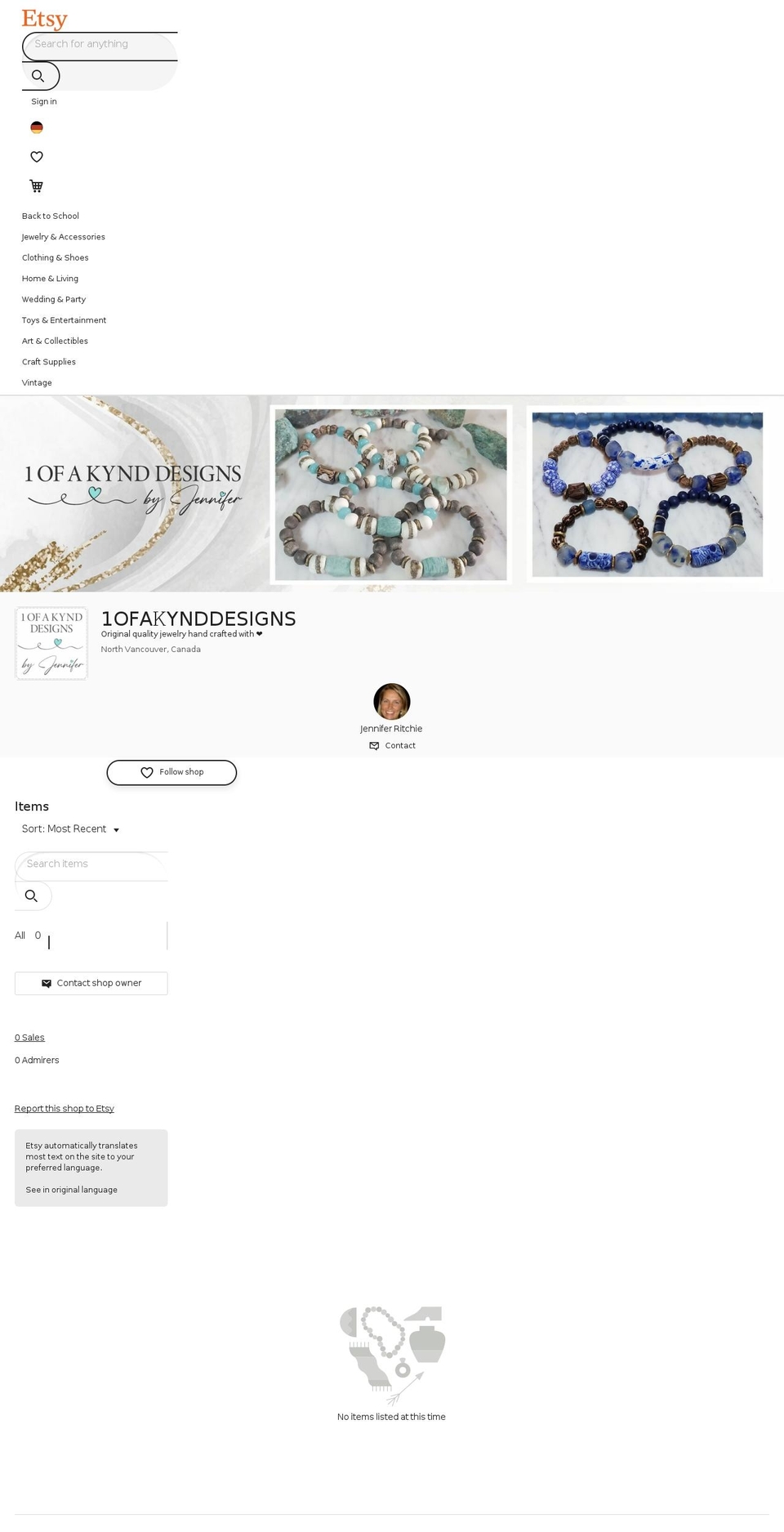 1ofakynd.com shopify website screenshot