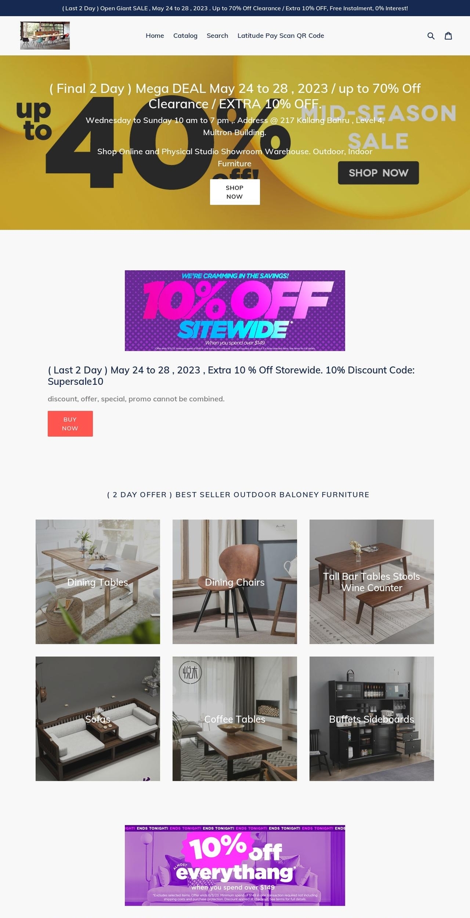 1outdoorfurniture.com shopify website screenshot