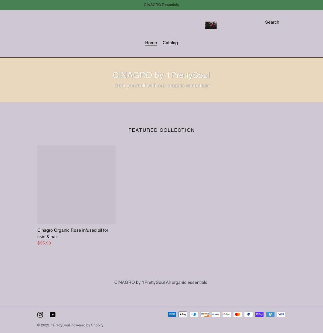 1prettysoul.com shopify website screenshot