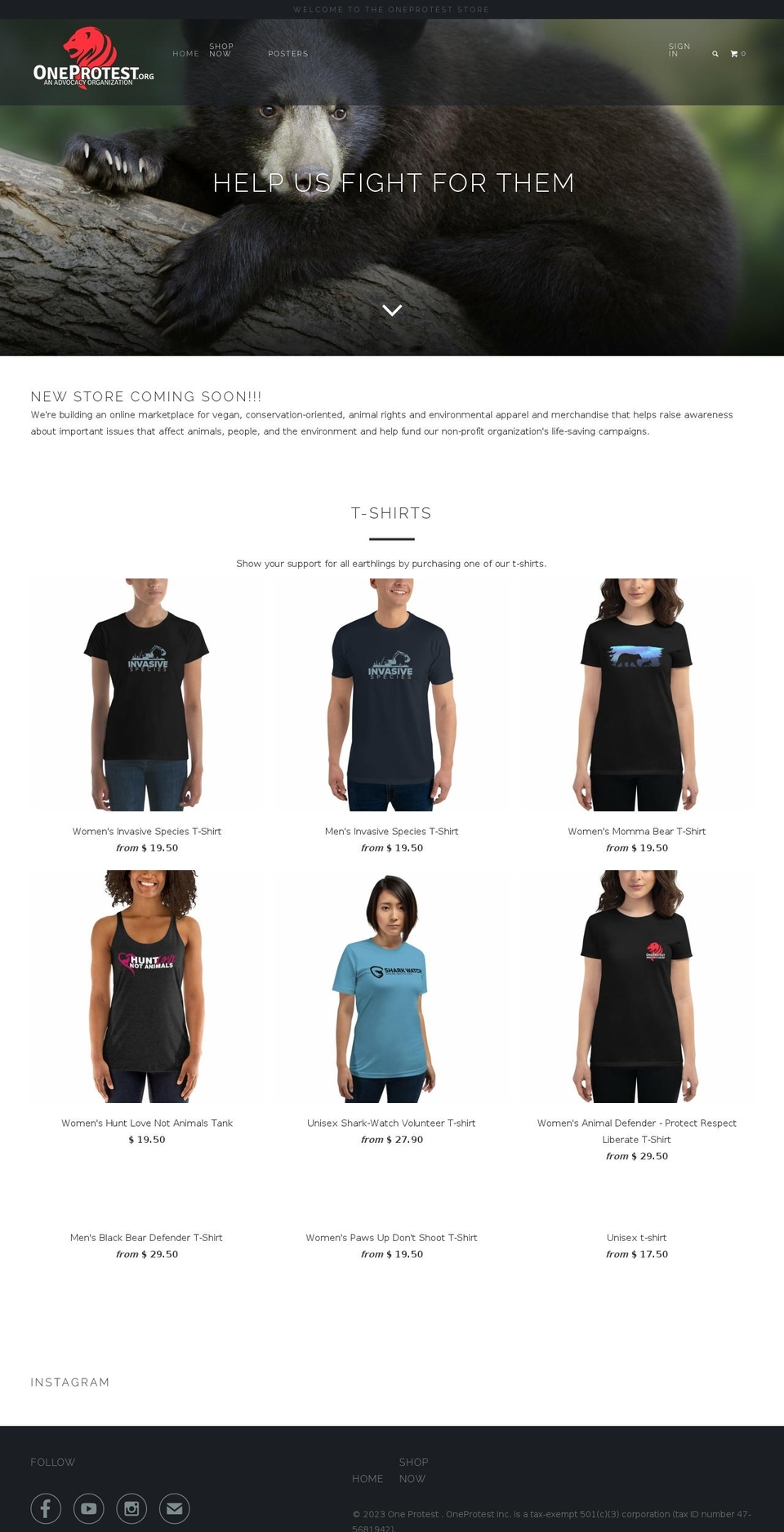 1protest.org shopify website screenshot