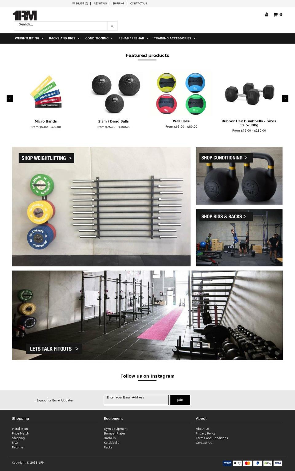 1rm.com.au shopify website screenshot