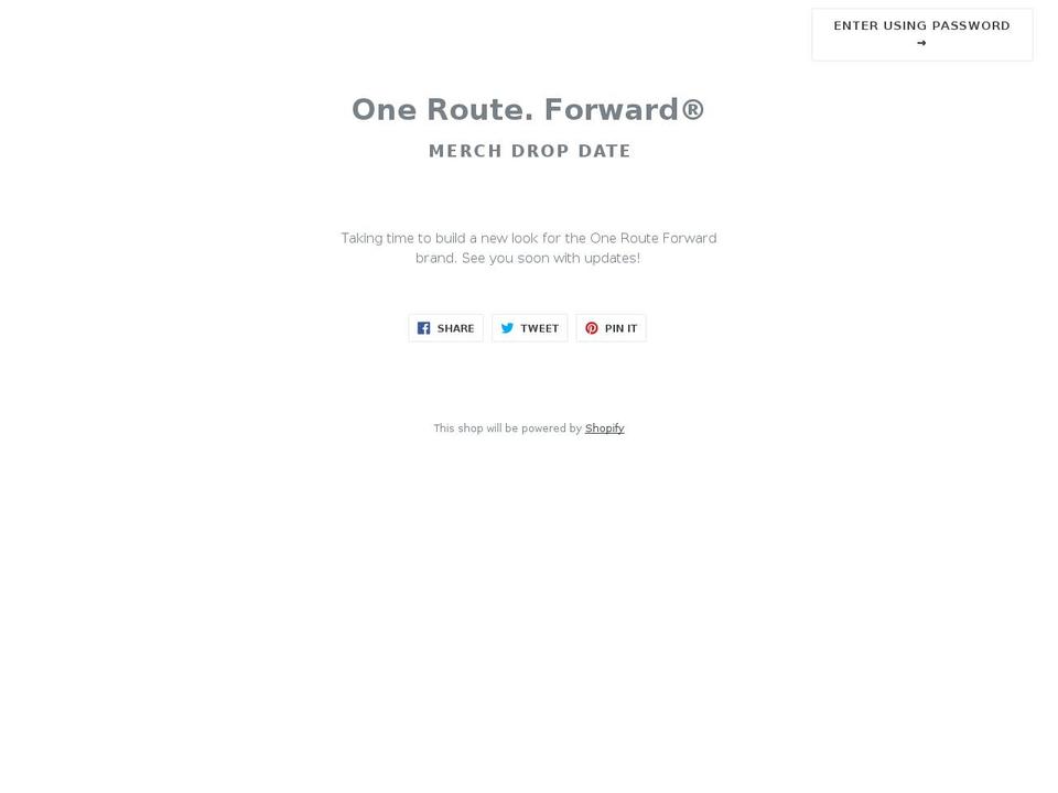 1routeforward.com — Shopify storefront screenshot