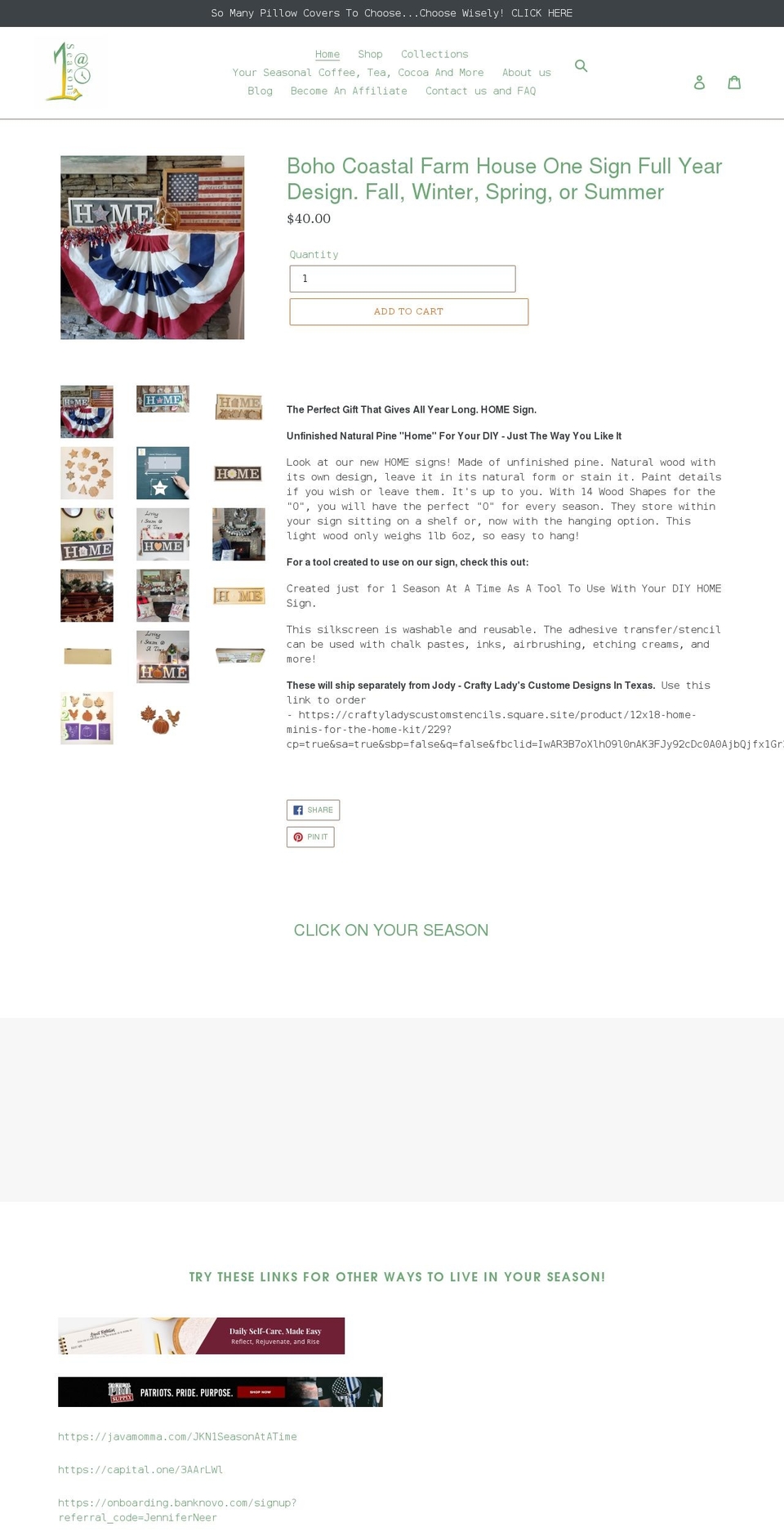 1seasonatatime.com shopify website screenshot