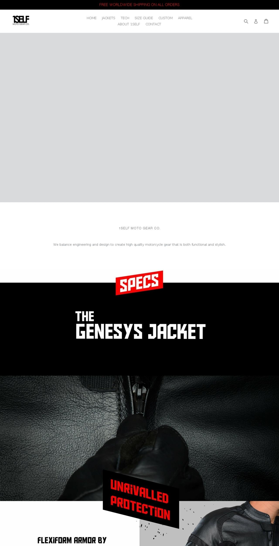 1selfgear.com — Shopify storefront screenshot