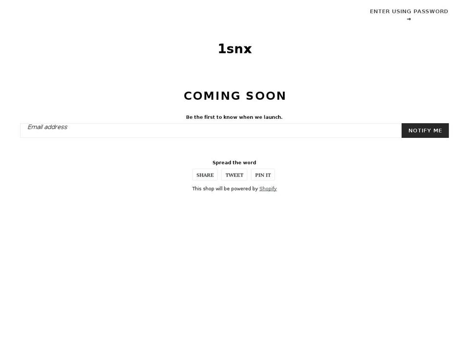 1snx.com — Shopify storefront screenshot