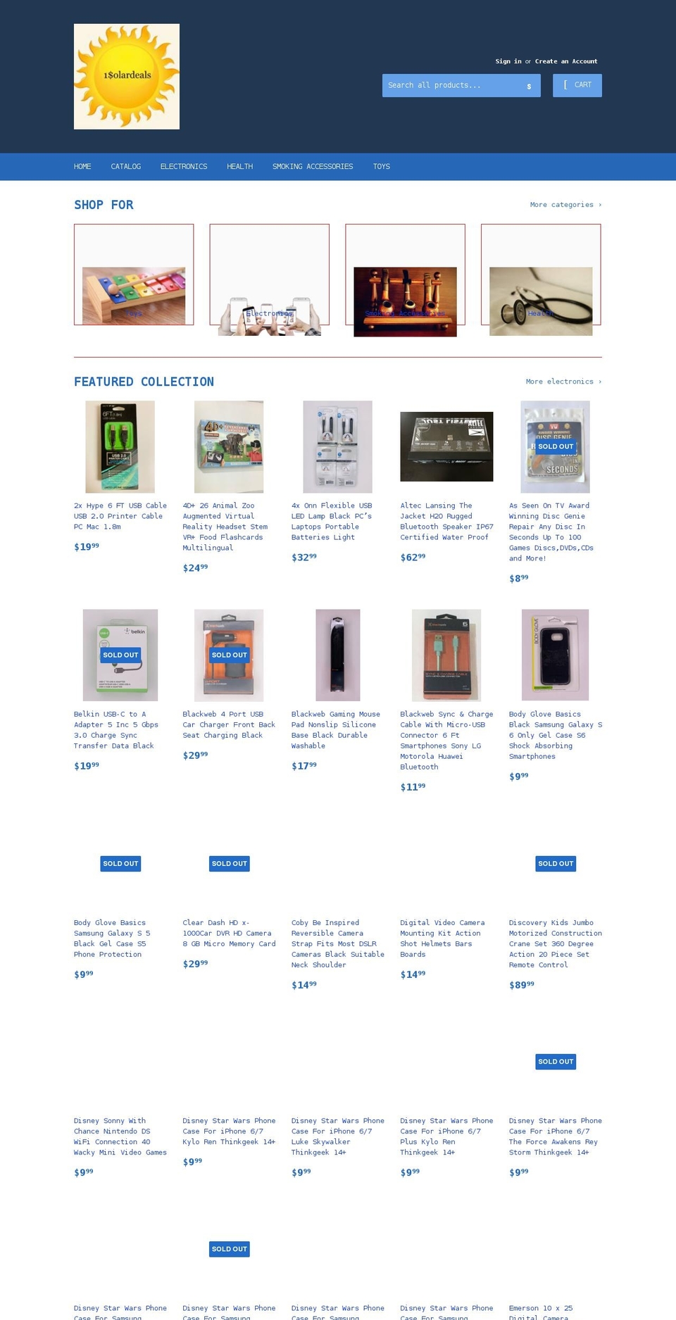 1solardeals.com — Shopify storefront screenshot