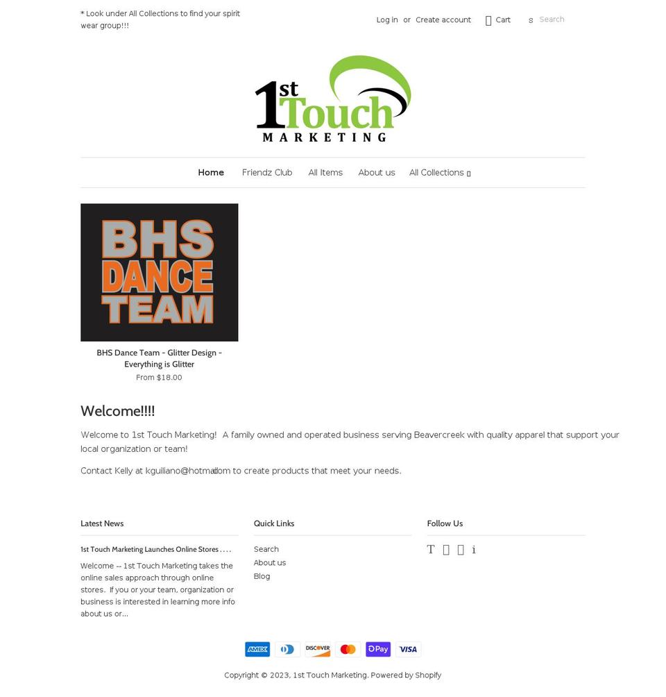 1st-touch-marketing.myshopify.com shopify website screenshot