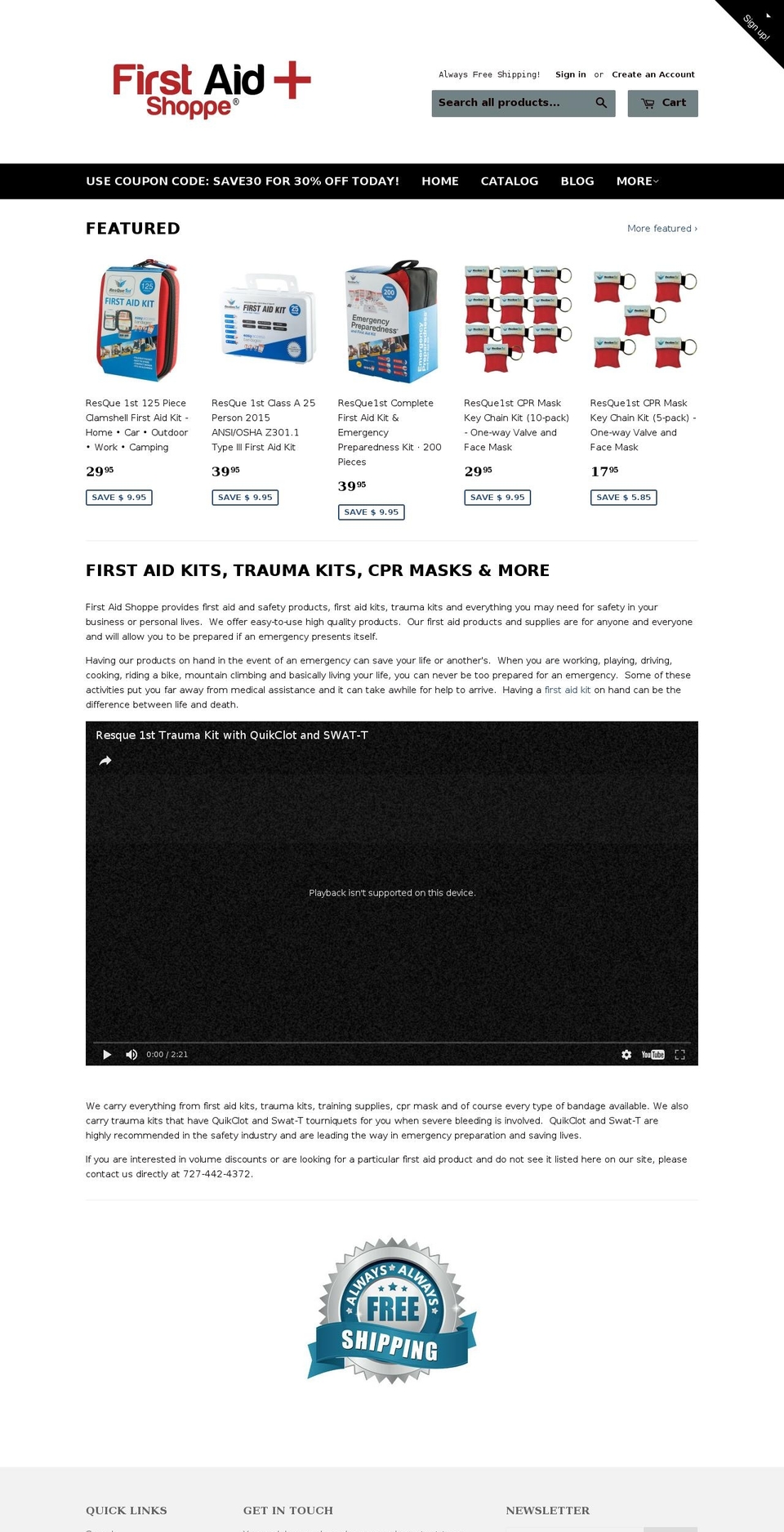 1staidandsafety.com shopify website screenshot