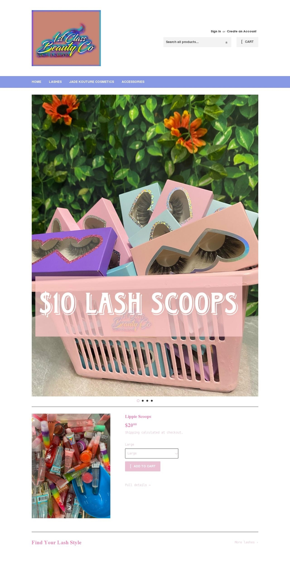 1stclassbeautyco.com shopify website screenshot