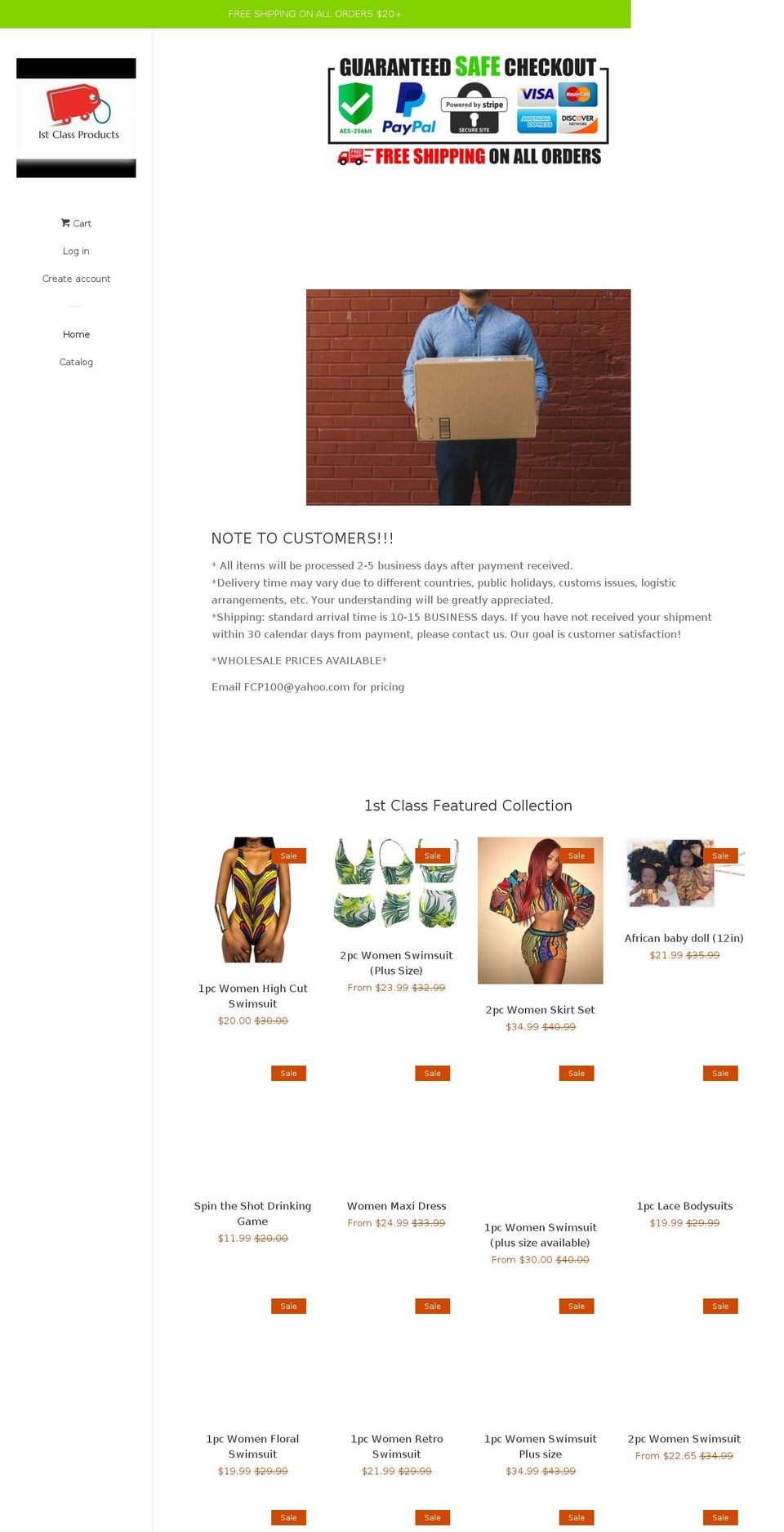 1stclassproductsonline.com — Shopify storefront screenshot