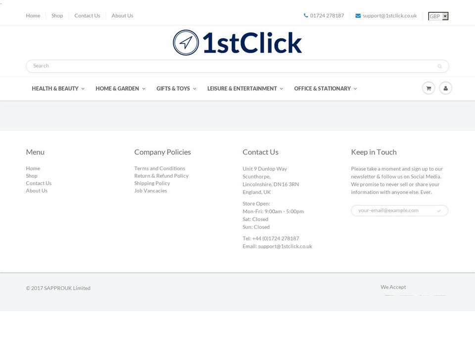 1stclick.co.uk shopify website screenshot