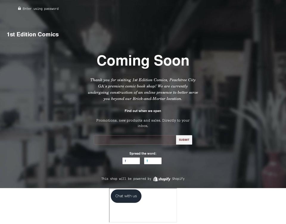 1steditioncomics.com shopify website screenshot