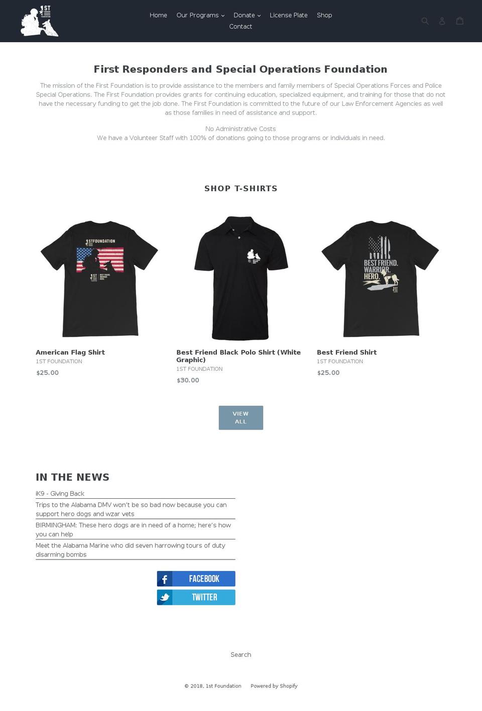 1stfoundation.com shopify website screenshot