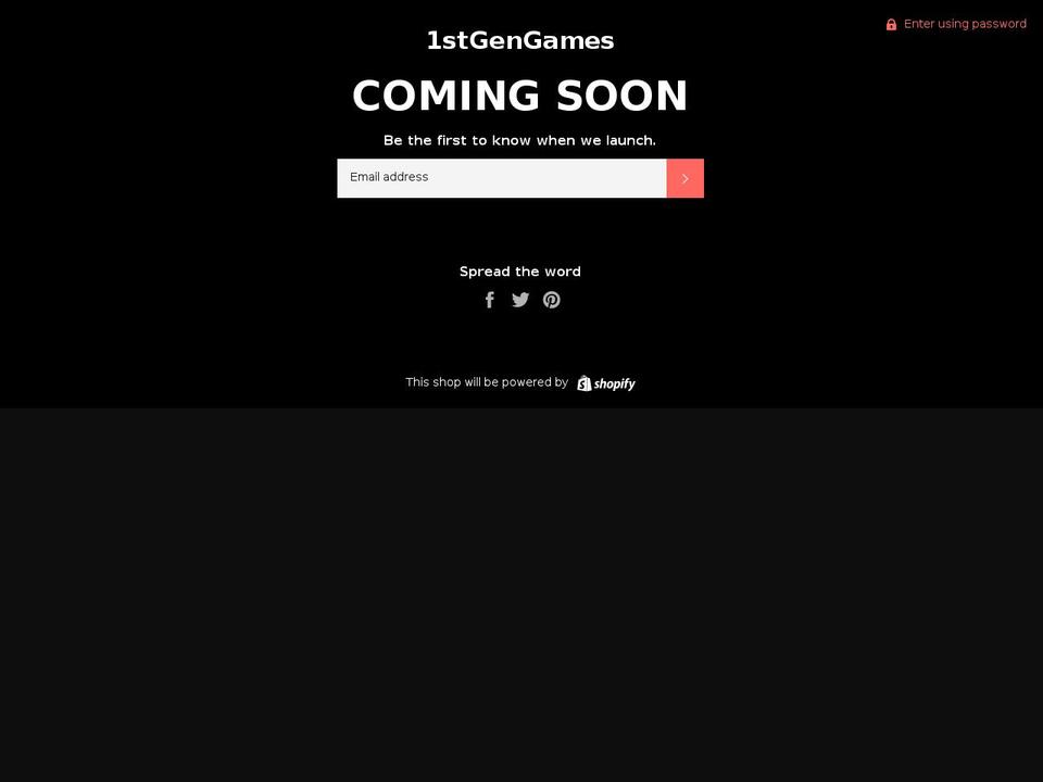 1stgengames.com — Shopify storefront screenshot