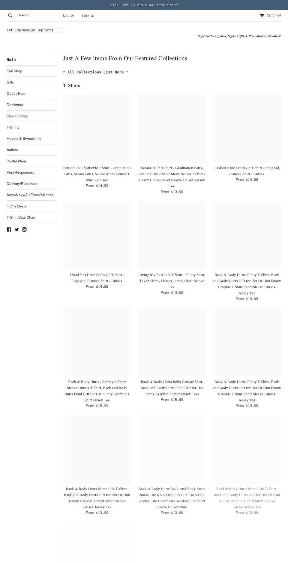 1stimpressionimprints.com shopify website screenshot