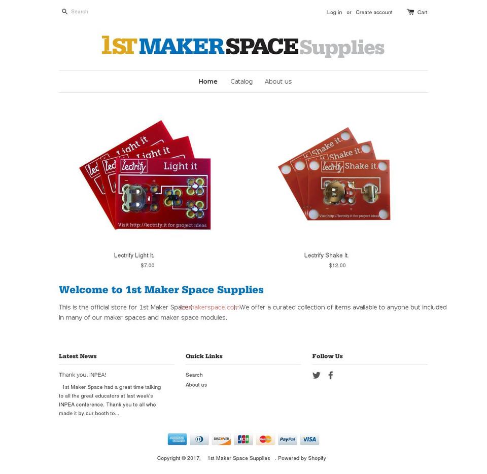 1stmakespace.com shopify website screenshot