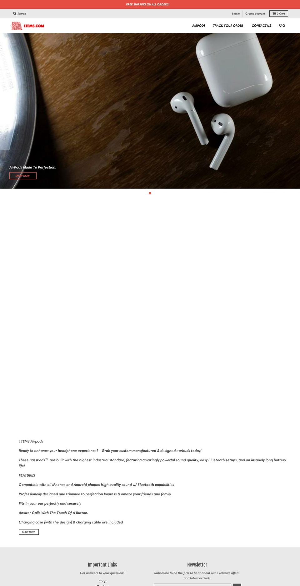 1tems.com — Shopify storefront screenshot