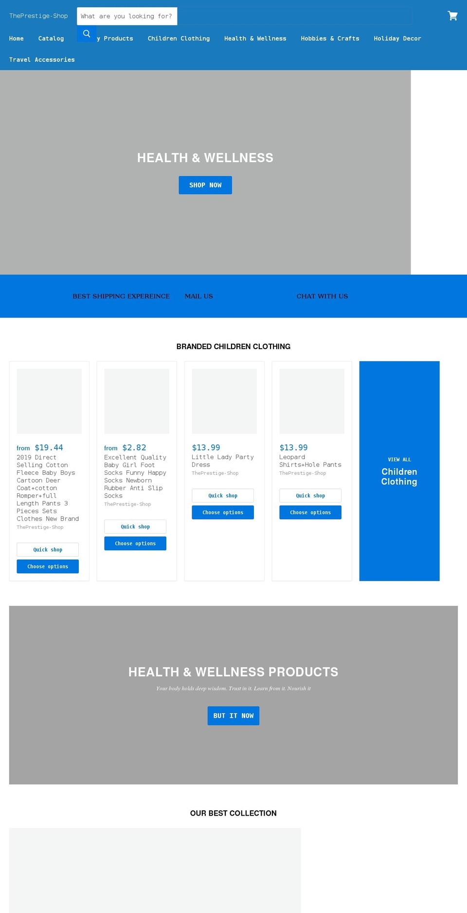 1theprestigeshop.com shopify website screenshot