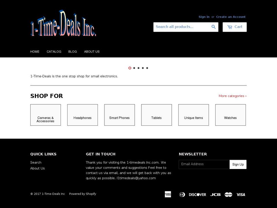 1timedealsinc.com shopify website screenshot