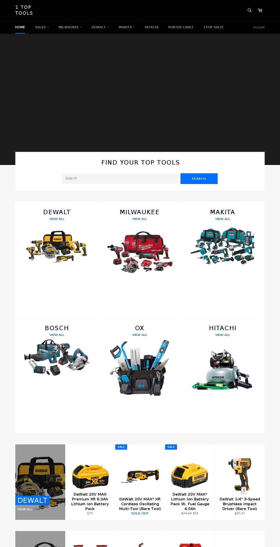 1toptools.com — Shopify storefront screenshot