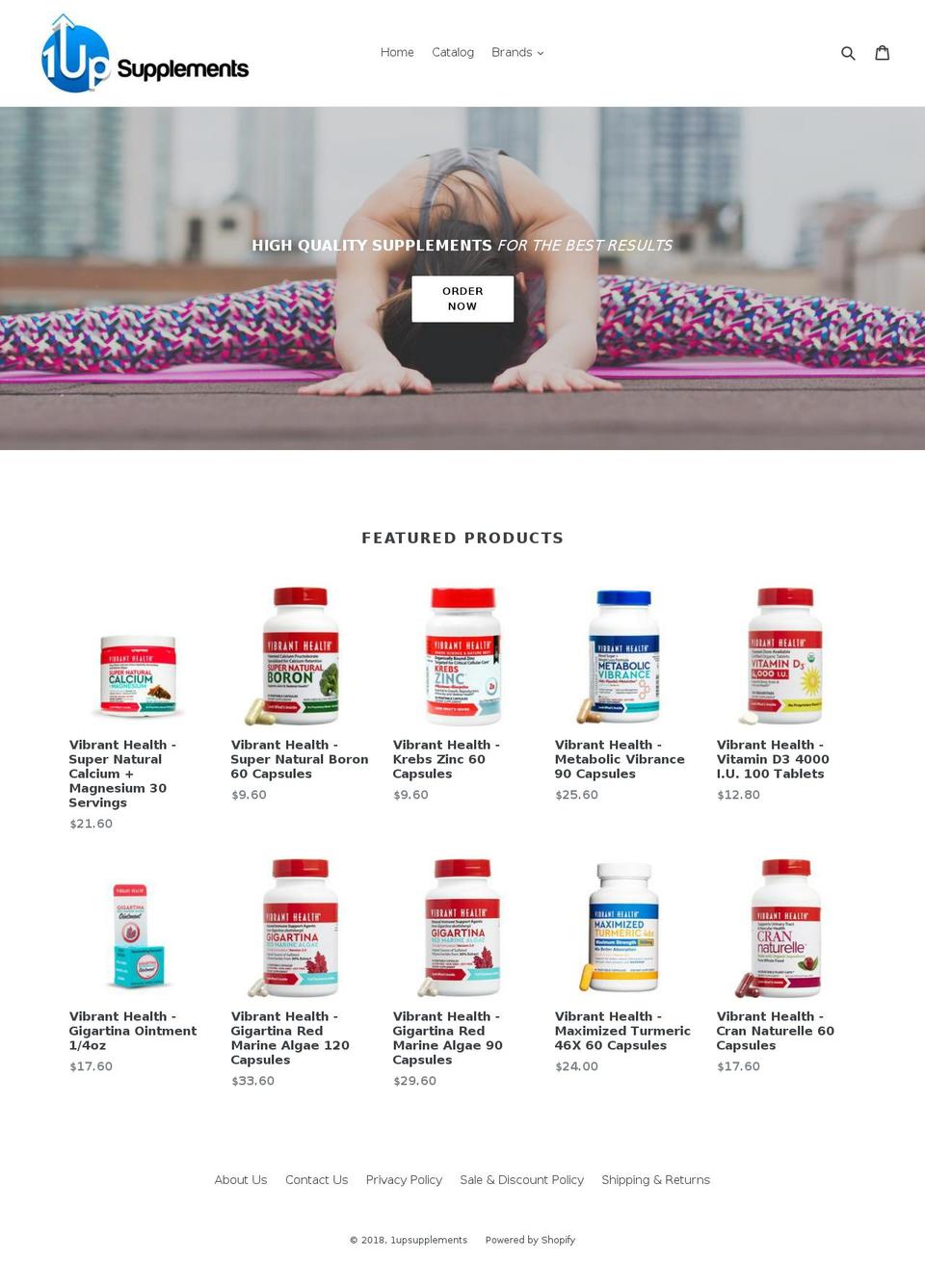 1upsupplements.com shopify website screenshot