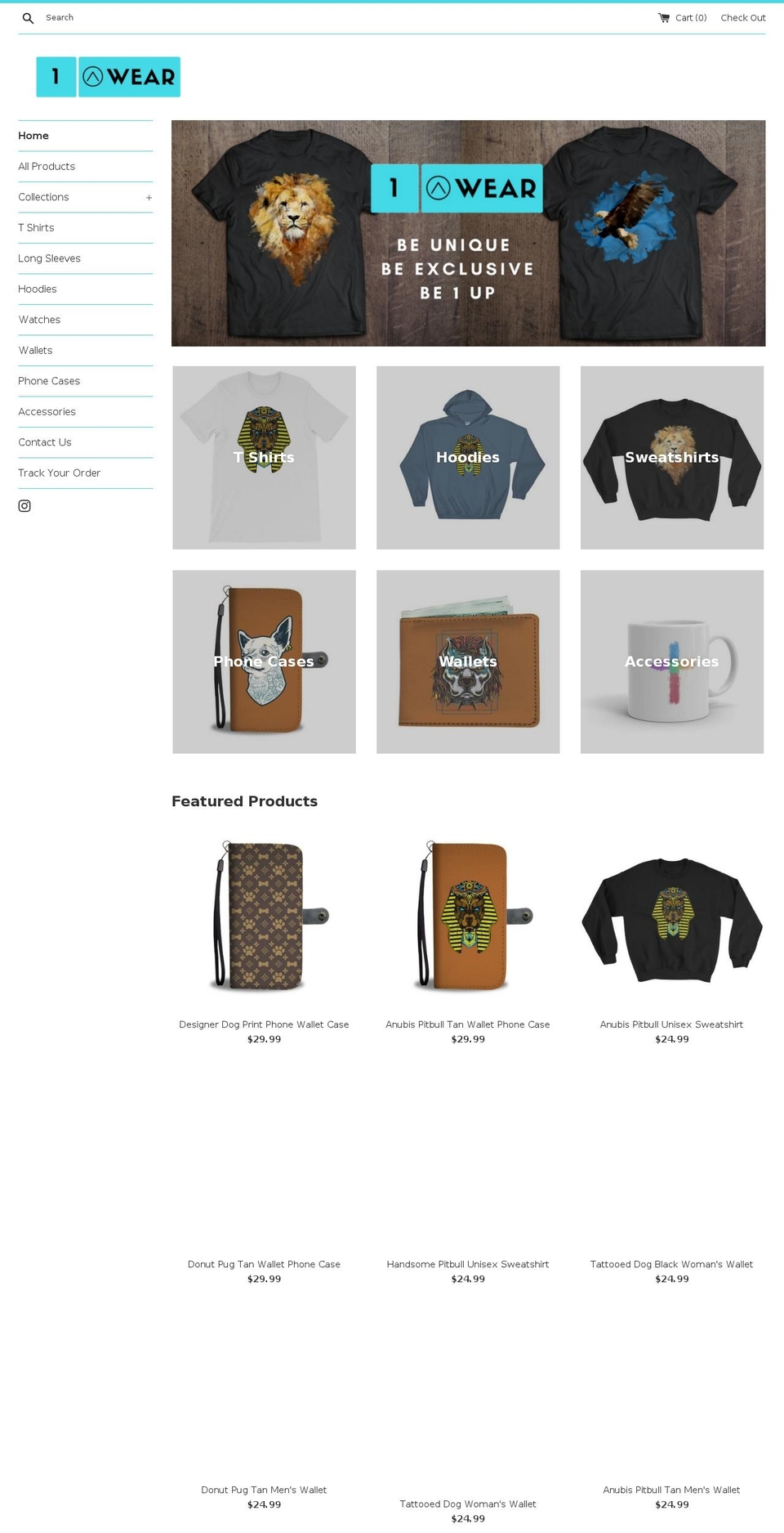 1upwear.com — Shopify storefront screenshot