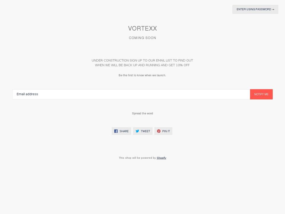 1vortexx.com — Shopify storefront screenshot