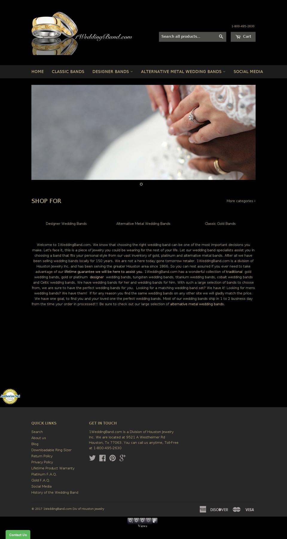 1weddingbands.com shopify website screenshot