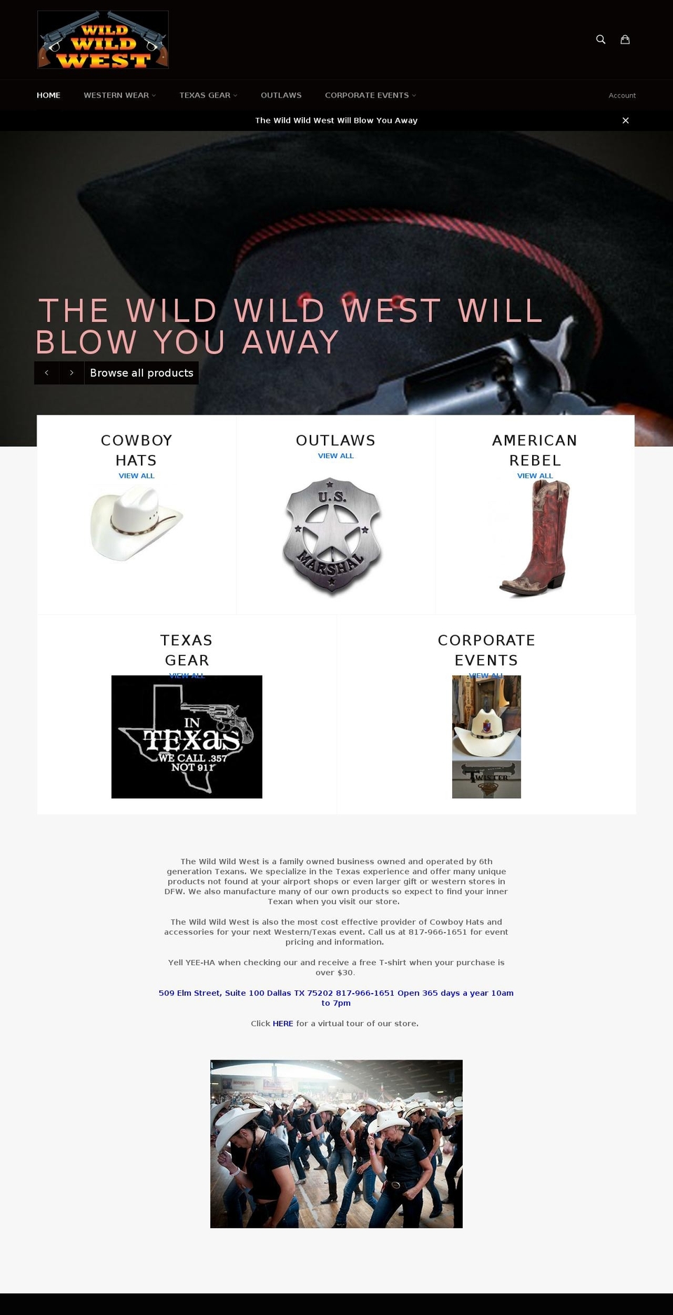 1wildwildwest.com shopify website screenshot