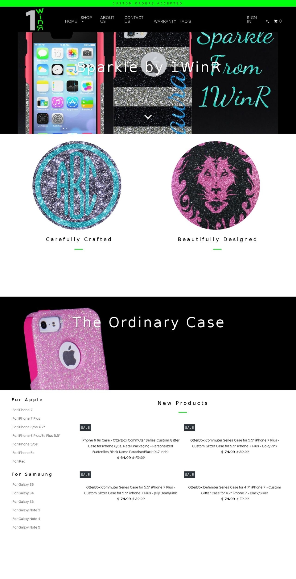 1winr.com shopify website screenshot