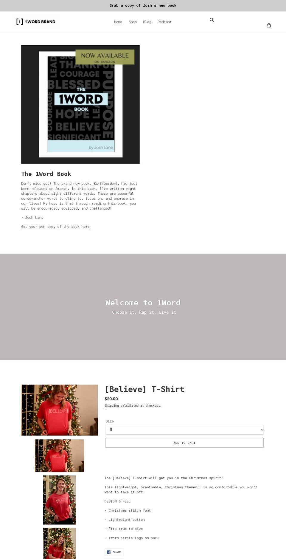 1wordbrand.com shopify website screenshot