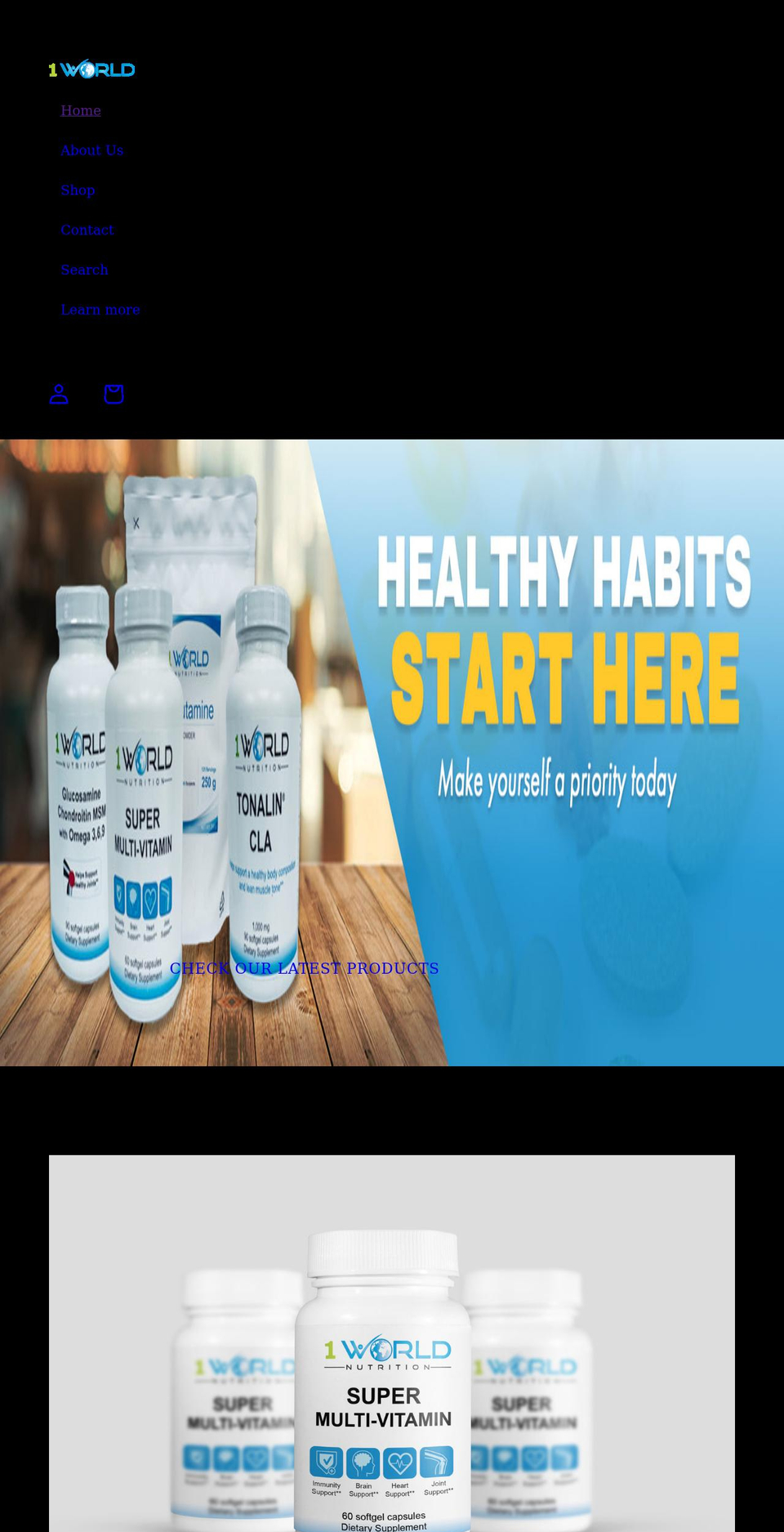 1worldnutrition.com shopify website screenshot