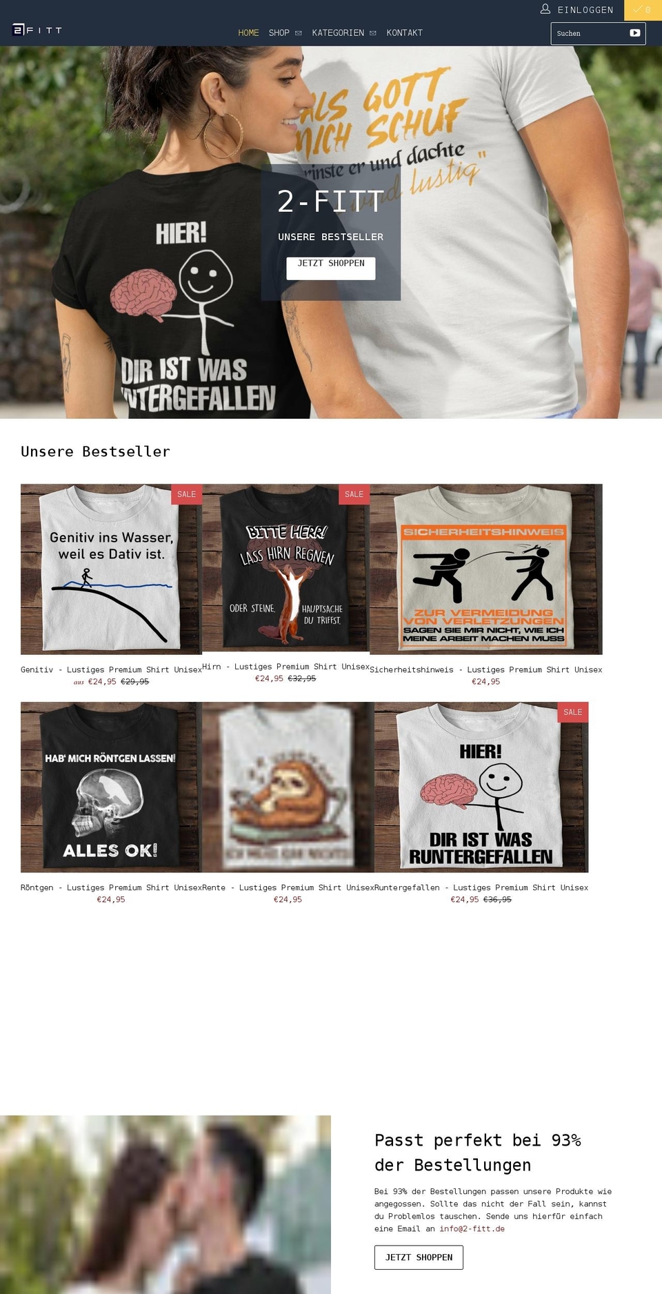 -FITT KILLER THEME Shopify theme site example 2-fitt.de