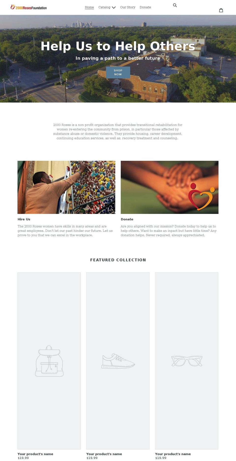 2000roses.org shopify website screenshot