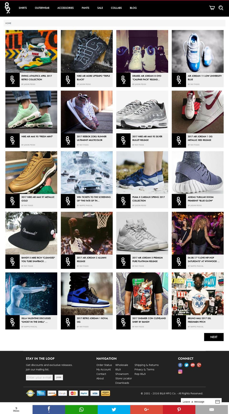 2008and9.com shopify website screenshot