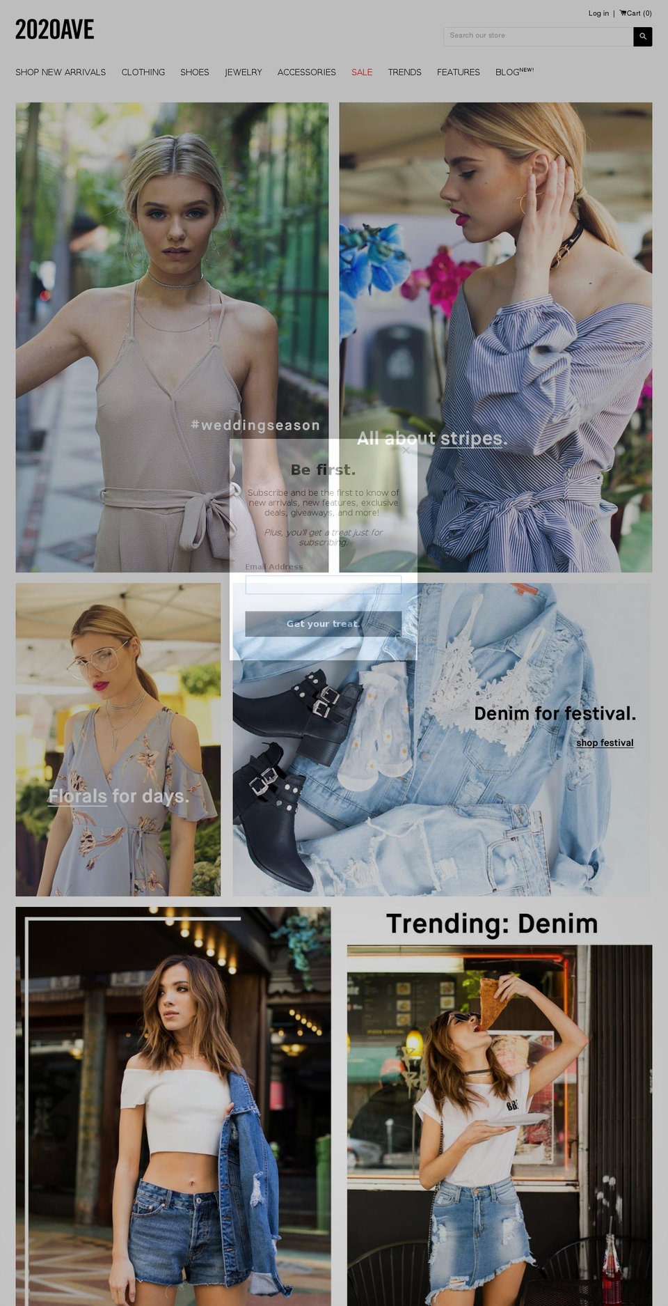 2020ave.myshopify.com shopify website screenshot