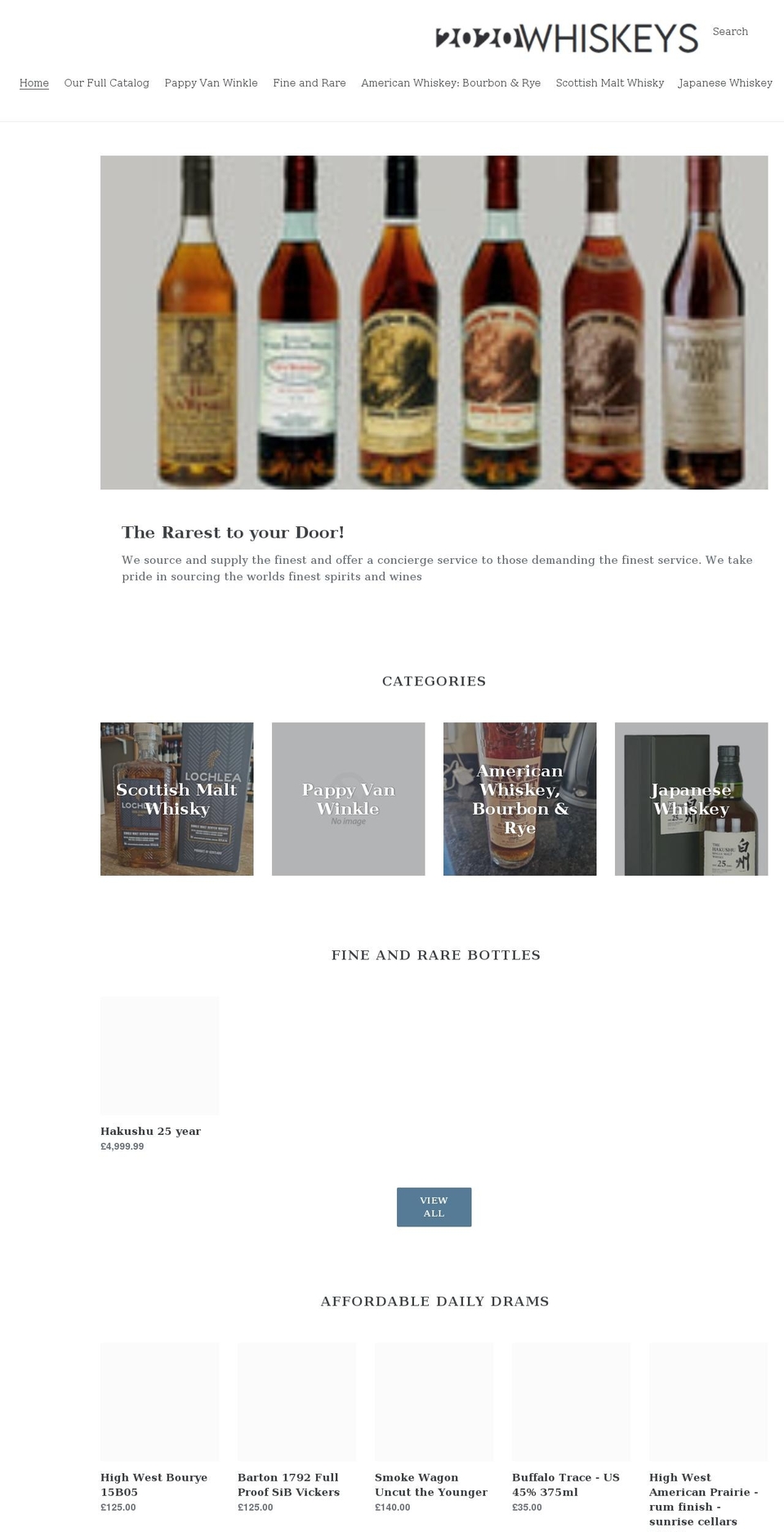 2020whiskeys.com shopify website screenshot