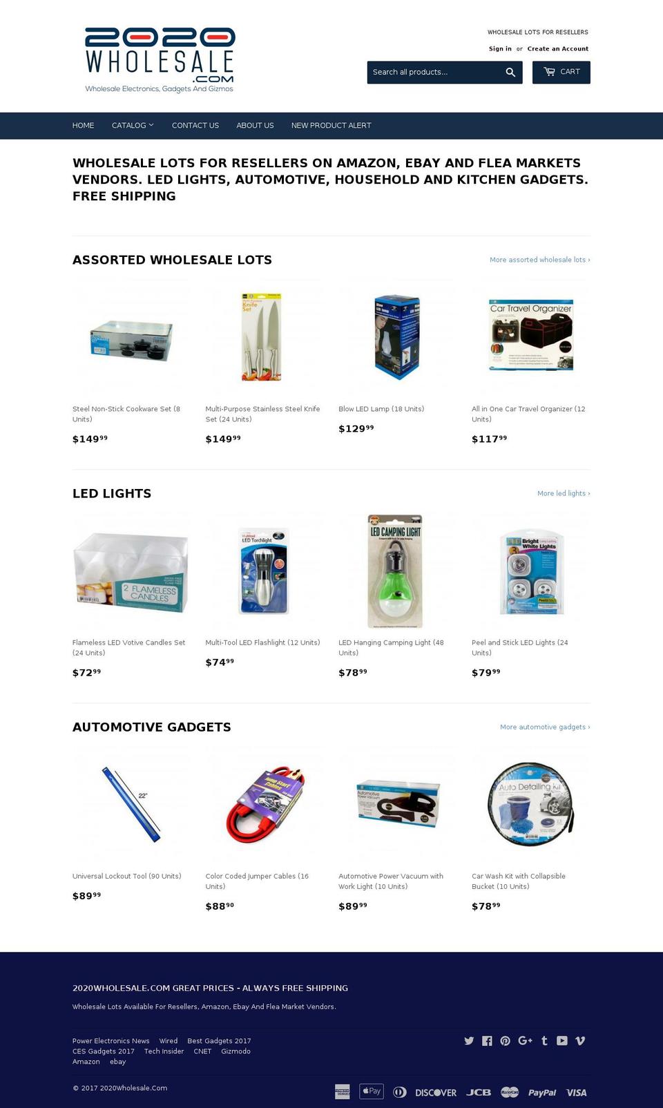 2020wholesale.com shopify website screenshot