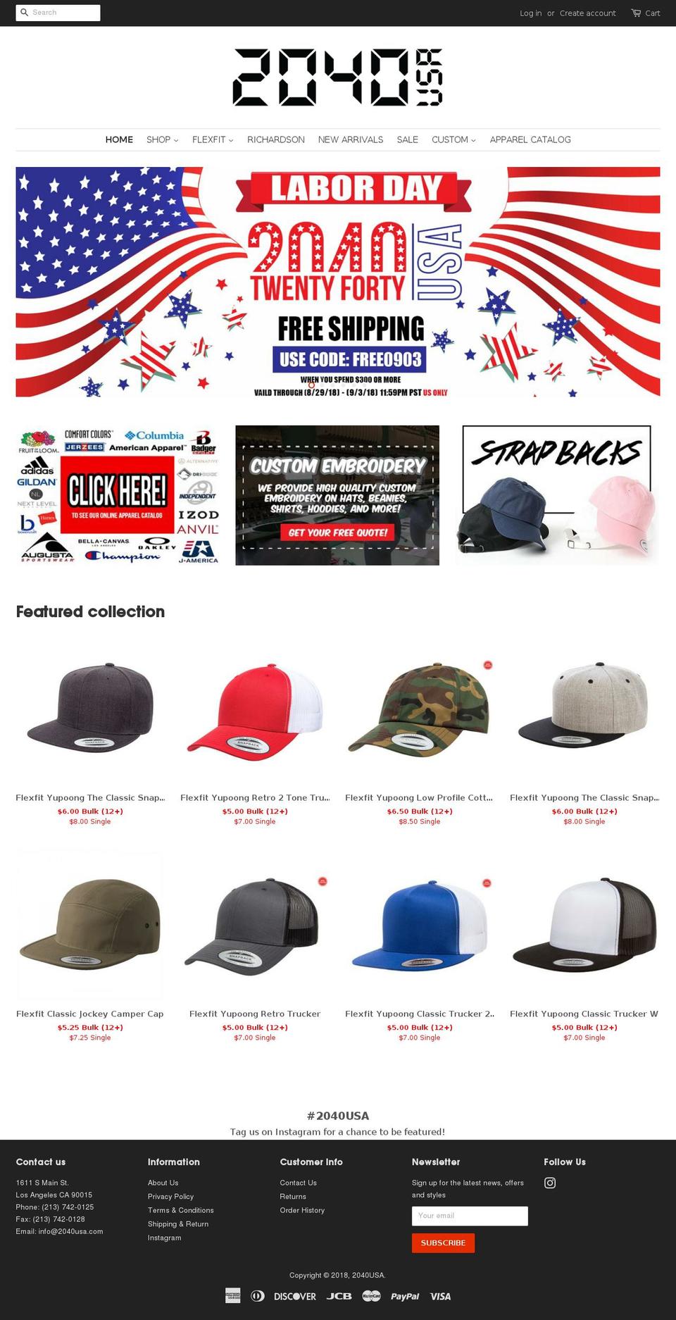 2040usa.com — Shopify storefront screenshot