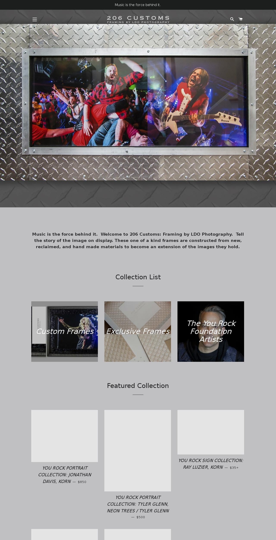 206customs.com — Shopify storefront screenshot