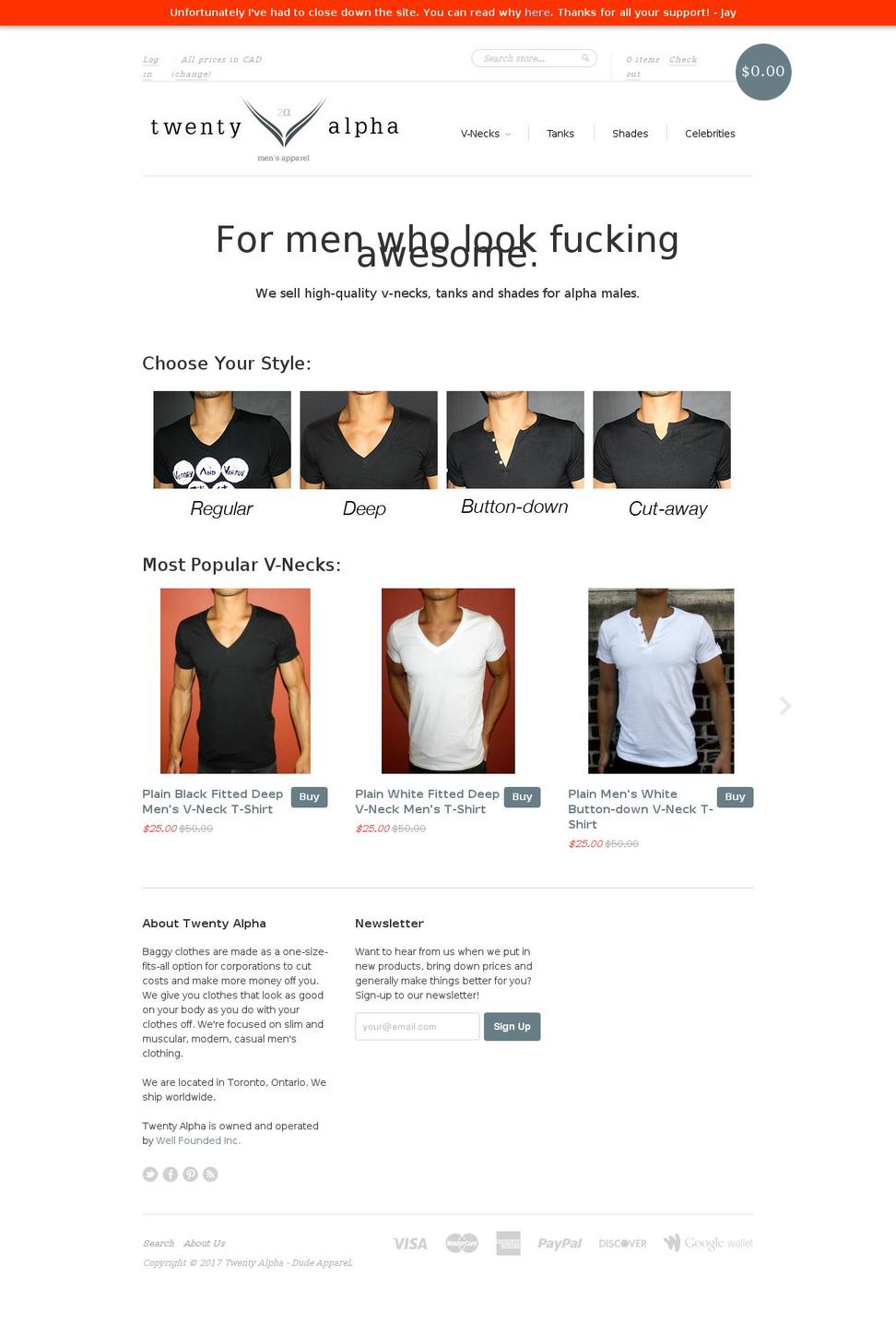 20alpha.com shopify website screenshot