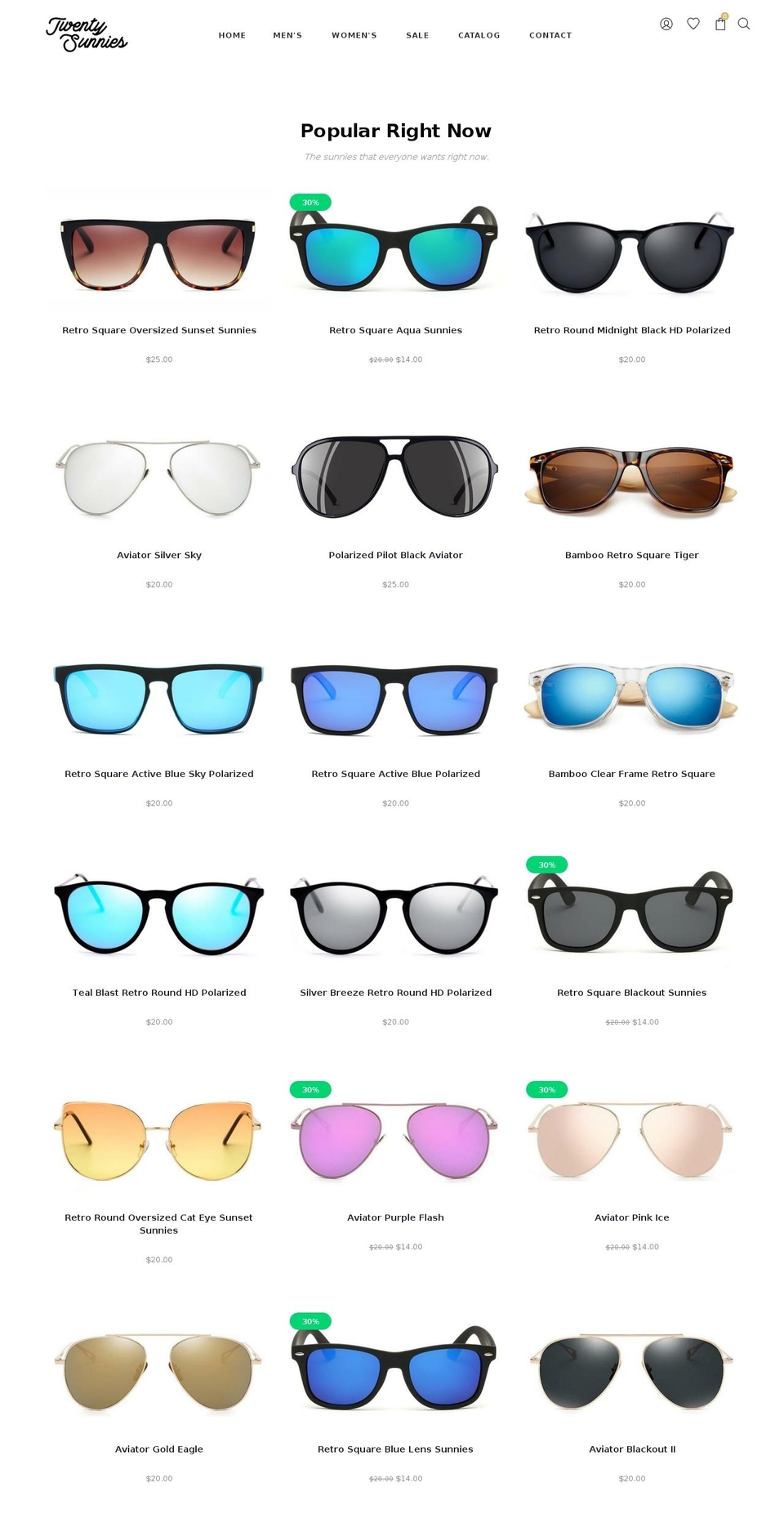 negan1 Shopify theme site example 20sunnies.com