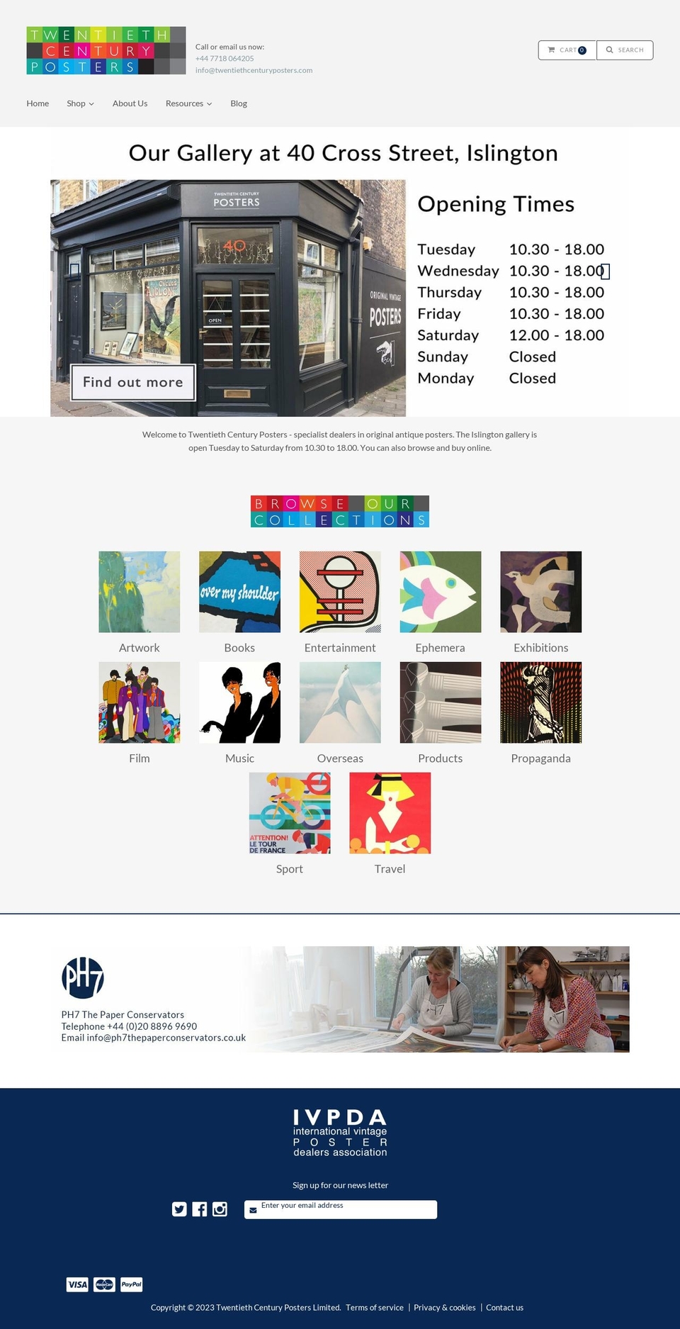 20th Century Posters Shopify theme site example 20thcenturyposters.uk