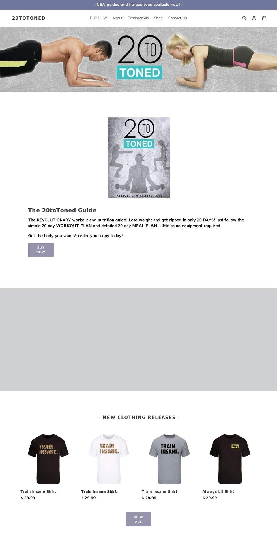 20totoned.com — Shopify storefront screenshot