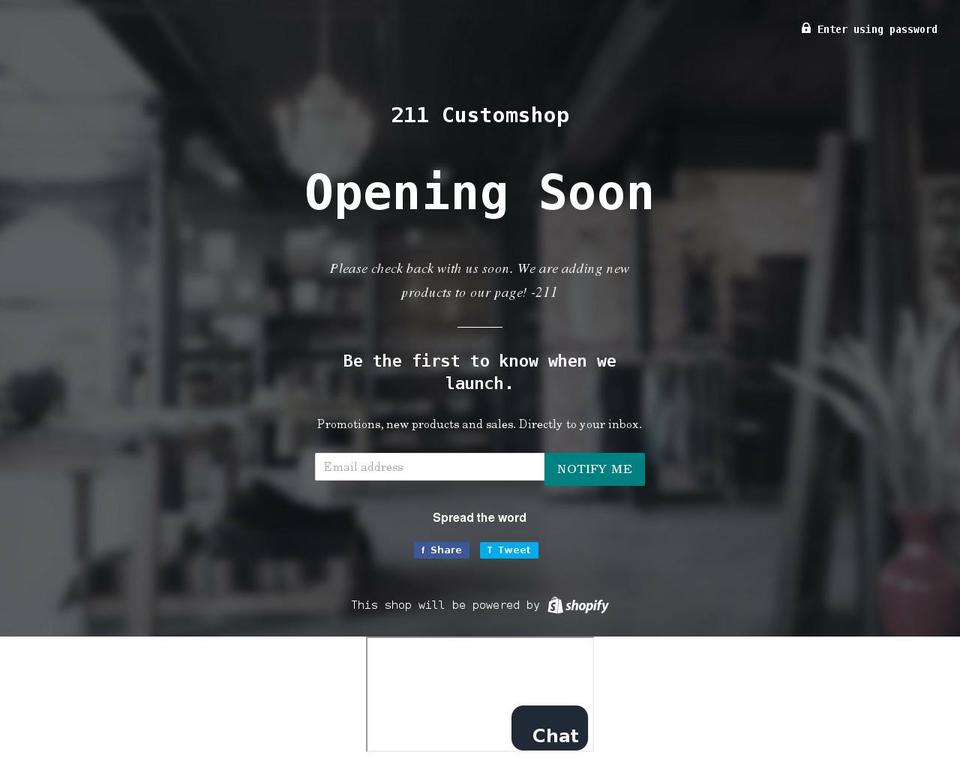 211customshop.com shopify website screenshot