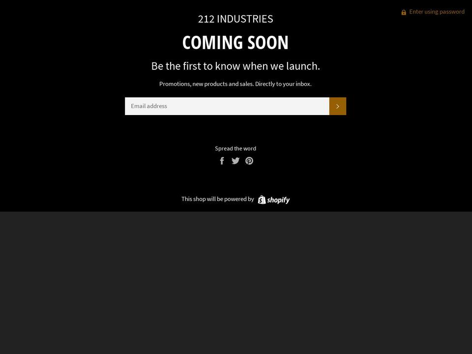 212industries.com shopify website screenshot