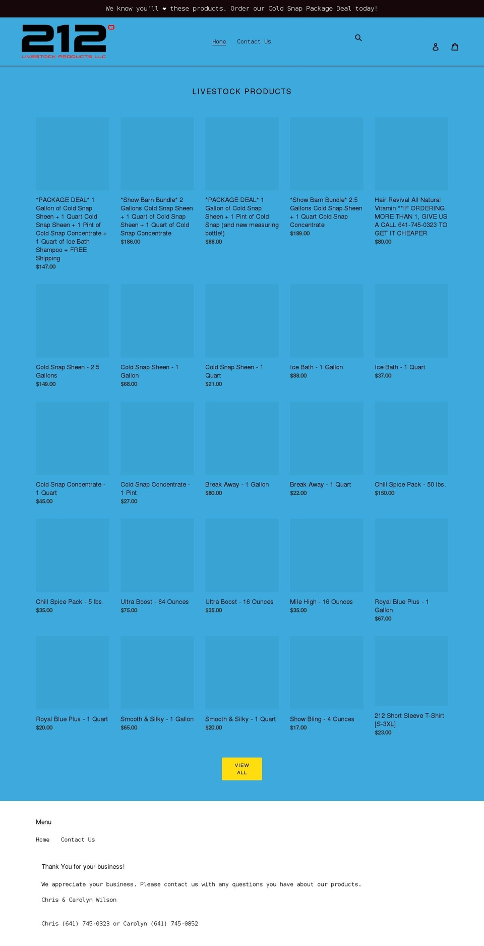 212livestockproducts.com shopify website screenshot