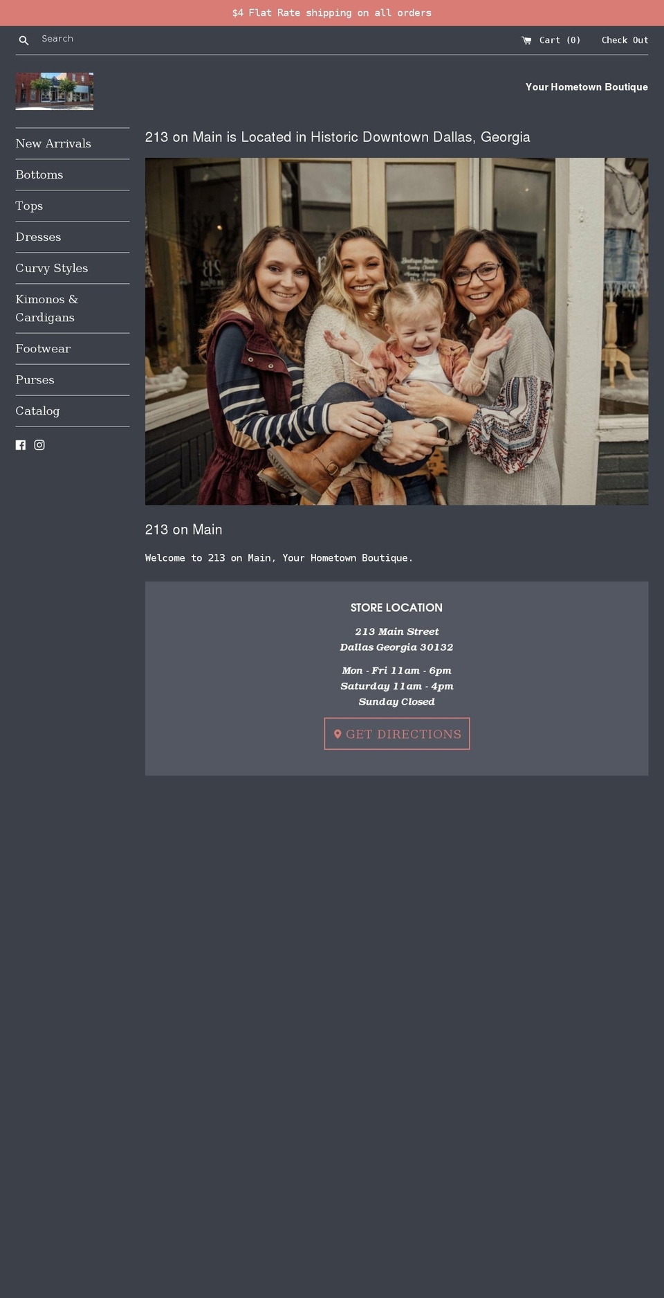 213onmain.com — Shopify storefront screenshot